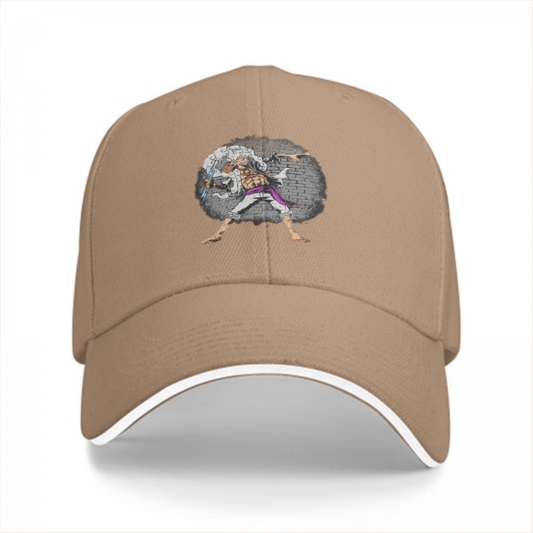 Black Baseball Cap with One Piece Gear 5 Luffy Graphic