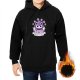 Black hoodie with purple cat wizard graphic and banner design