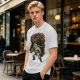 Olive T-shirt with He-Man and Battle Cat Graphic