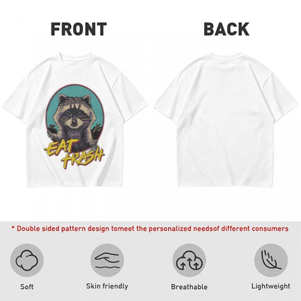 Olive Raccoon Eat Trash Graphic T-Shirt