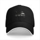 Black baseball cap with water wave and pool themed graphic