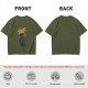 Olive T-shirt with Astronaut Cat 'I'm Just Here For The Milk' Print
