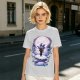 Olive T-Shirt With Moonlit Pirate Ship And Silhouette Figure Print