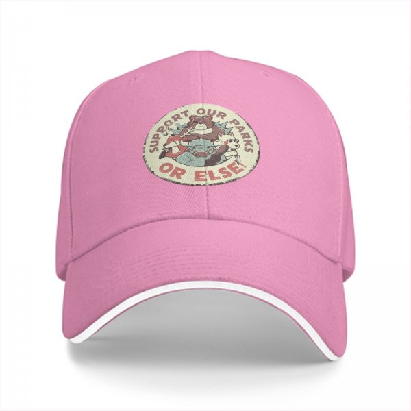 Black baseball cap with 'Support Our Parks Or Else' wildlife graphic