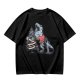 Olive T-shirt with T-Rex in Christmas sweater decorating a tree