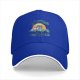 Black baseball cap with summer umbrella graphic and retro sun design