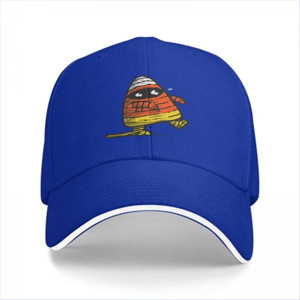 Black Baseball Cap with Mummy Candy Corn Halloween Graphic