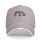 Black baseball cap with a sleepy sloth on low battery icon print