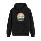 Black hoodie with frog graphic and 'I have everyone equally' text
