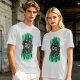 Oversized Olive T-Shirt With 'On My Way To Overreact' Cat Graphic