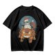 Olive T-shirt with Christmas Totoro Riding Catbus Graphic