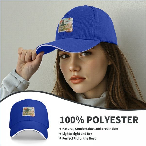 Black Baseball Cap with Howl's Moving Castle Scarecrow Stamp Art