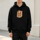 Black Hoodie with Retro Kaiju Monster City Destruction Art