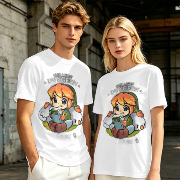 One More Dungeon Chibi Gamer T-Shirt With Zelda Character Art
