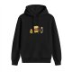 Black hoodie with cute cartoon food character graphic