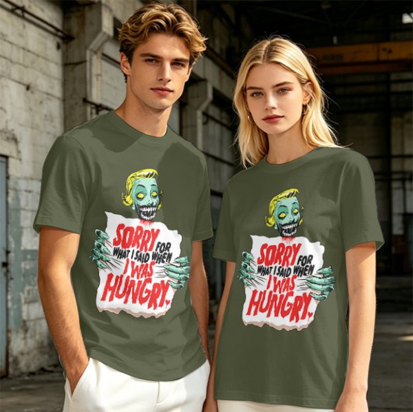 Zombie Sorry For What I Said When Hungry Graphic T-Shirt
