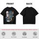Olive Anime Dragon Graphic Short Sleeve T-Shirt