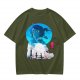 Anime girl cherry blossom scene graphic tee