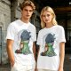 Olive T-Shirt Featuring Hiccup and Toothless from How to Train Your Dragon