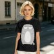 Olive Green T-Shirt With Grumpy Chubby Gray Cat Graphic