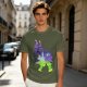 Olive green t-shirt with Maleficent fantasy silhouette graphic