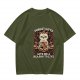 Olive t-shirt with grumpy cat holding boxes and text 'Forget Gifts Give Me A Reason To Live'