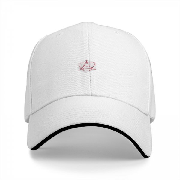 Black Baseball Cap With Small D20 Dice Graphic On Front