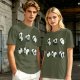 Olive T-Shirt With Cute Rolling Panda Graphic Prints