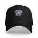 Black Baseball Cap With Metallic Graphic Print Design