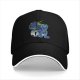 Black Baseball Cap With Anime Superhero Punch Graphic Print