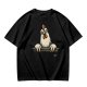 Olive T-Shirt With Surprised Peeking Chicken Graphic And Me? Text