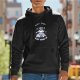 Black hoodie with raccoon 'Live Fast Eat Trash' graphic print