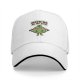 Black baseball cap with 'Working On My Core' fitness apple graphic