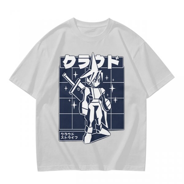 Olive t-shirt with stylized anime warrior graphic and Japanese text