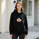 Black Hoodie With Cute Breakfast Food Character Graphic