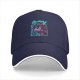 Black Baseball Cap With Cyberpunk Neon Samurai Graphic