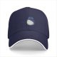 Black Baseball Cap With Blue Totoro Inspired Graphic Print