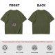 Olive Green Crewneck T-Shirt With Small Graphic Print