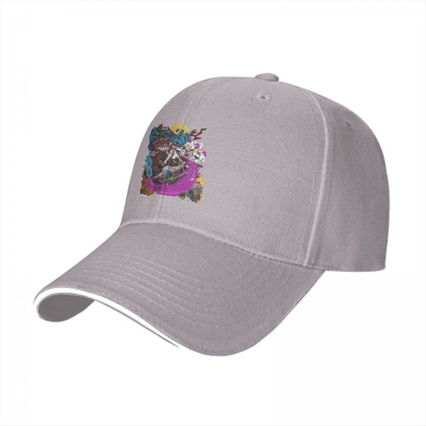 Black Baseball Cap With Colorful Abstract Fantasy Art Print