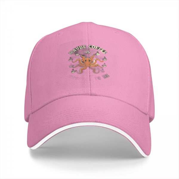 Maybe Coffee Is For Me Octopus Graphic Black Baseball Cap