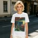 Olive T-Shirt With Surreal Bar Scene Graphic Print