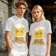 Olive Green T-Shirt With Cute Kawaii Beer Mug Free Chugs Print