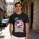Olive t-shirt with cute grim reaper riding unicorn and death metal graphic
