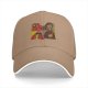 Black Baseball Cap with Four Panel Pop Art Character Print