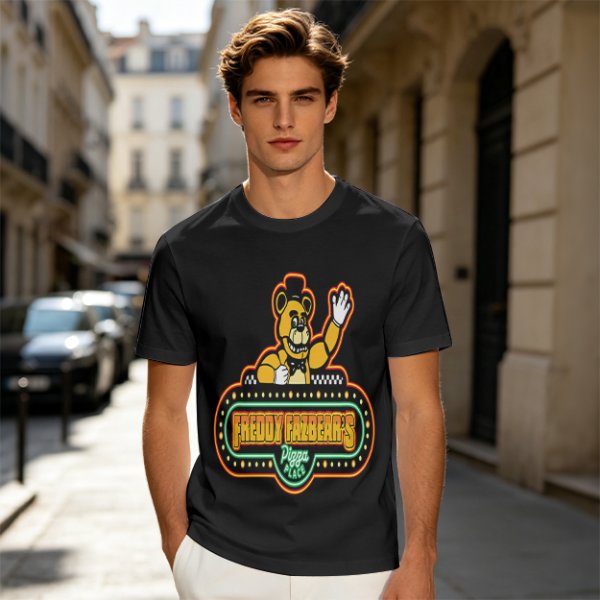 Freddy Fazbear's Pizza Place Graphic Olive T-Shirt