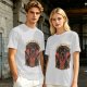 Olive T-Shirt with Vampurr Black Cat Vampire Graphic