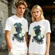 Olive Witch Graphic T-Shirt With Winged Monkey And Crystal Ball