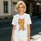 Olive T-Shirt With Cute Orange Tabby Cat Graphic
