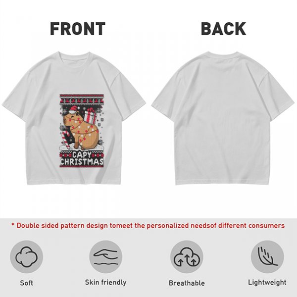 Capy Christmas Ugly Christmas Sweater Style T-Shirt