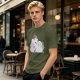 Olive Green T-Shirt With Crying Chubby Unicorn Rainbow Print